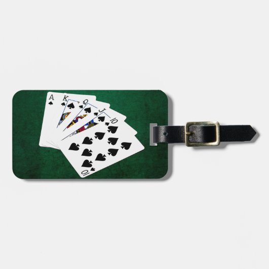 Poker Hands - Royal Flush - Spades Suit Bagagelabel (Voorkant horizontaal)