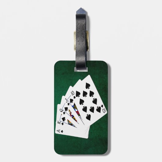 Poker Hands - Royal Flush - Spades Suit Bagagelabel (Achterkant verticaal)