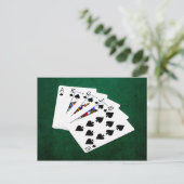 Poker Hands - Royal Flush - Spades Suit Briefkaart (Staand voorkant)