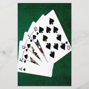 Poker Hands - Royal Flush - Spades Suit Flyer