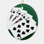 Poker Hands - Royal Flush - Spades Suit Keramisch Ornament (Links)