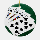 Poker Hands - Royal Flush - Spades Suit Keramisch Ornament (Achterkant)