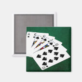 Poker Hands - Royal Flush - Spades Suit Magneet (Voorkant / Achterkant)