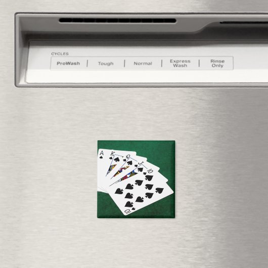 Poker Hands - Royal Flush - Spades Suit Magneet (Insitu (Vaatwasser))