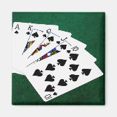 Poker Hands - Royal Flush - Spades Suit Magneet (Voorkant)
