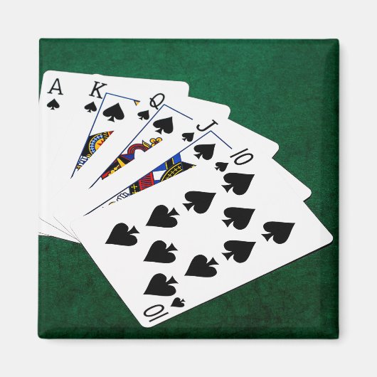 Poker Hands - Royal Flush - Spades Suit Magneet (Voorkant)