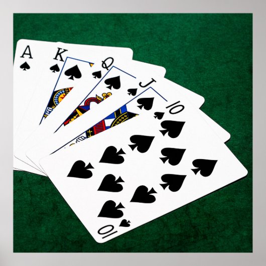 Poker Hands - Royal Flush - Spades Suit Poster (Voorkant)
