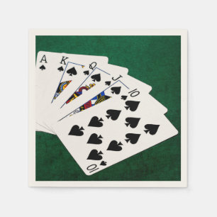 Poker Hands - Royal Flush - Spades Suit Servetten
