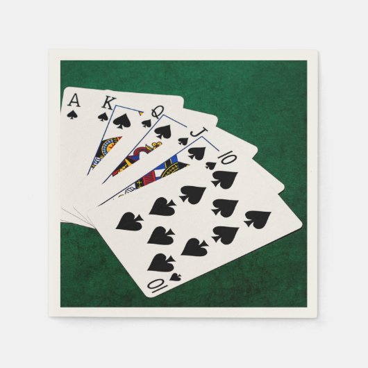Poker Hands - Royal Flush - Spades Suit Servetten (Voorkant)