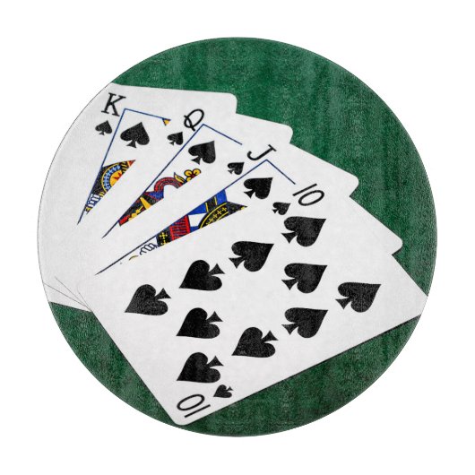 Poker Hands - Royal Flush - Spades Suit Snijplank (Voorkant)