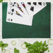 Poker Hands - Royal Flush - Spades Suit Theedoek (Gevouwen)