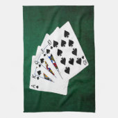 Poker Hands - Royal Flush - Spades Suit Theedoek (Verticaal)