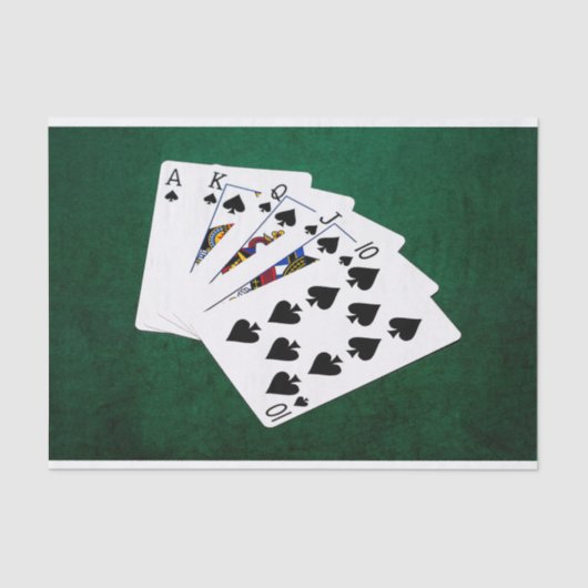Poker Hands - Royal Flush - Spades Suit Tissuepapier (Voorkant)