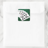Poker Hands - Royal Flush - Spades Suit Vierkante Sticker (Tas)