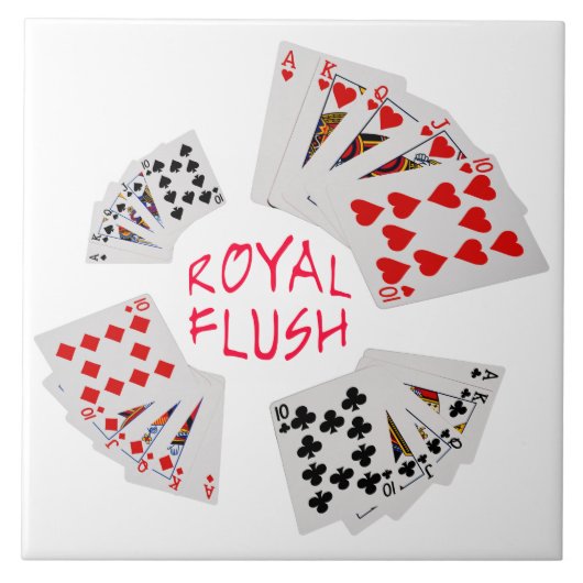 Poker Hands - Royal Flush Tegeltje (Voorkant)