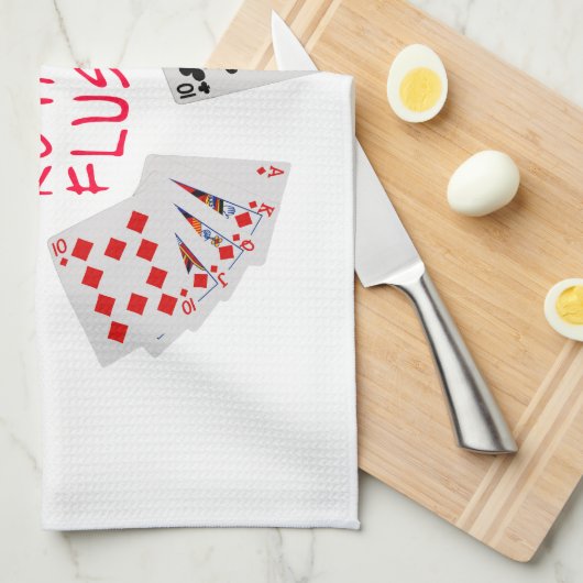 Poker Hands - Royal Flush Theedoek (Quarter Fold)