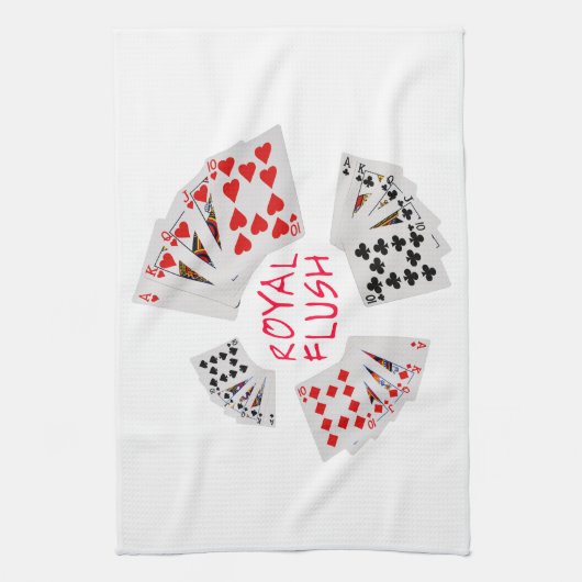 Poker Hands - Royal Flush Theedoek (Verticaal)