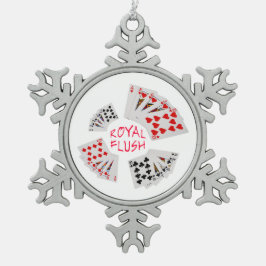 Poker Hands - Royal Flush Tin Sneeuwvlok Ornament