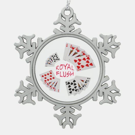 Poker Hands - Royal Flush Tin Sneeuwvlok Ornament (Voorkant)