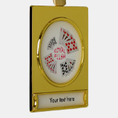 Poker Hands - Royal Flush Verguld Banner Ornament (Rechts)