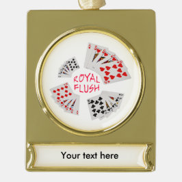 Poker Hands - Royal Flush Verguld Banner Ornament