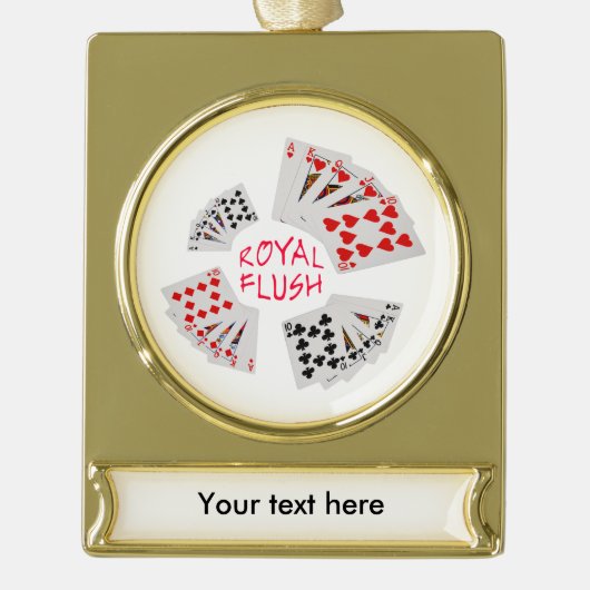 Poker Hands - Royal Flush Verguld Banner Ornament (Voorkant)