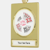Poker Hands - Royal Flush Verguld Banner Ornament (Links)
