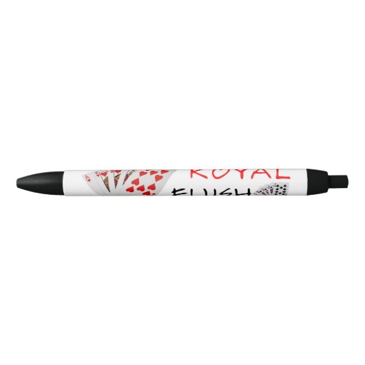 Poker Hands - Royal Flush Zwarte Inkt Pen (Voorkant)