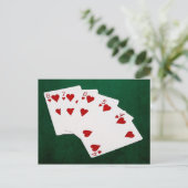 Poker Hands - Straight Flush - Hearts Suit Briefkaart (Staand voorkant)
