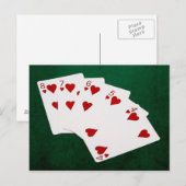 Poker Hands - Straight Flush - Hearts Suit Briefkaart (Voorkant / Achterkant)