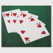 Poker Hands - Straight Flush - Hearts Suit Cadeaupapier (Vlak)