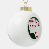Poker Hands - Straight Flush - Hearts Suit Keramische Bal Ornament (Links)