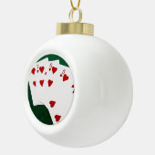 Poker Hands - Straight Flush - Hearts Suit Keramische Bal Ornament (Rechts)