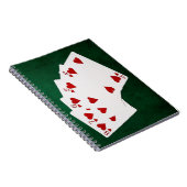 Poker Hands - Straight Flush - Hearts Suit Notitieboek (Rechterzijde)