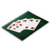 Poker Hands - Straight Flush - Hearts Suit Notitieboek (Linkerzijde)