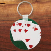 Poker Hands - Straight Flush - Hearts Suit Sleutelhanger (Voorkant)
