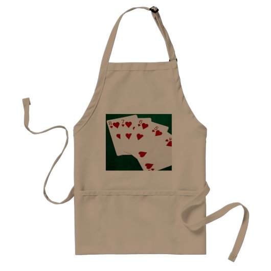 Poker Hands - Straight Flush - Hearts Suit Standaard Schort (Voorkant)