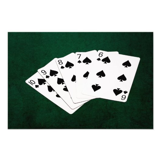 Poker Hands - Straight Flush - Spades Suit Foto Afdruk (Voorkant)