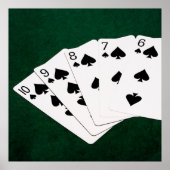 Poker Hands - Straight Flush - Spades Suit Poster (Voorkant)