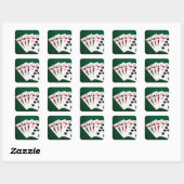 Poker Hands - Straight - King to Nine Vierkante Sticker (Vel)