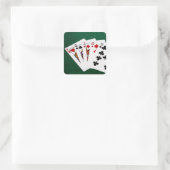 Poker Hands - Straight - King to Nine Vierkante Sticker (Tas)