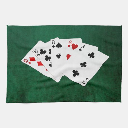 Poker Hands - Two Paar - Tien, Acht Theedoek (Horizontaal)
