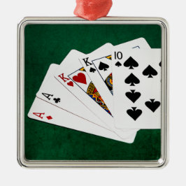 Poker Hands - Two Pair - Ace, King Metalen Ornament