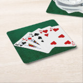 Poker Hands - Two Pair - King, Nine Kartonnen Onderzetters (Schuin)