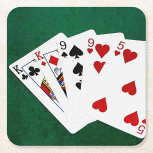 Poker Hands - Two Pair - King, Nine Kartonnen Onderzetters