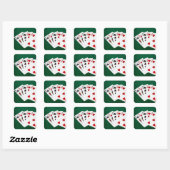 Poker Hands - Two Pair - King, Nine Vierkante Sticker (Vel)