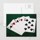 Poker Hands - Vier van een soort - Fives en acht Briefkaart (Voorkant / Achterkant)
