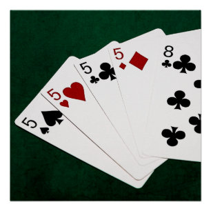 Poker Hands - Vier van een soort - Fives en acht Poster
