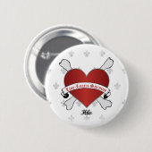 Poker Hart en Botten Ronde Button 5,7 Cm (Voorkant /achterkant)