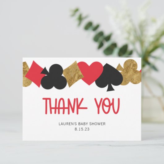Poker Hartelijk dank Bedankkaart (Staand voorkant)